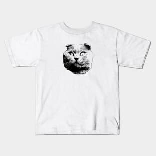 Scottish Fold Cat Art Kids T-Shirt